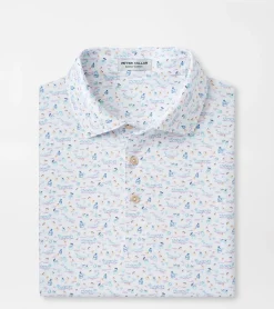New Peter Millar 5 O'clock In Fiji Performance Jersey Polo White