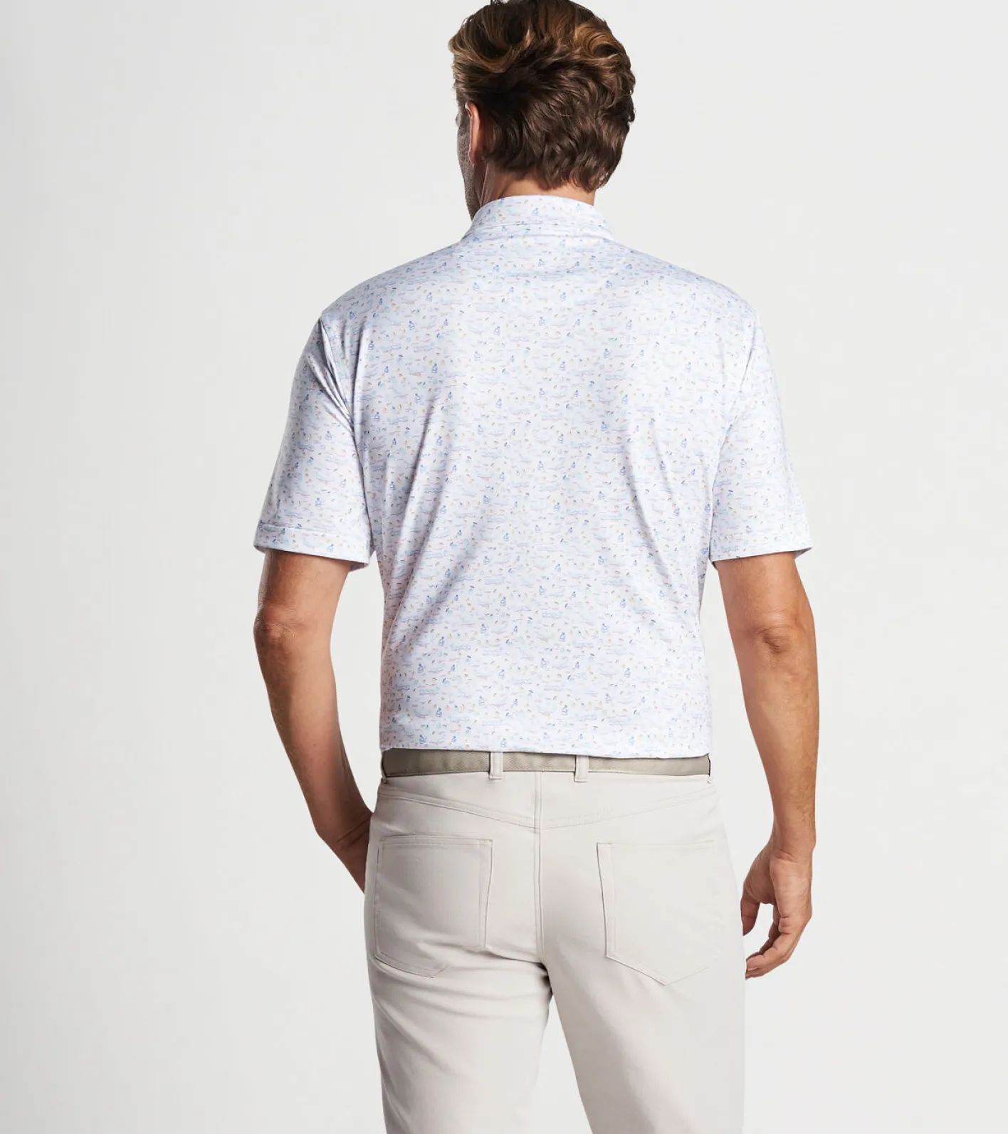 New Peter Millar 5 O'clock In Fiji Performance Jersey Polo White