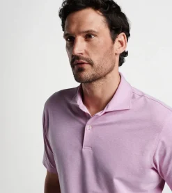Clearance Peter Millar Albatross Cotton-Blend Performance Polo PINK LOTUS
