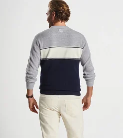 Discount Peter Millar Alpine Crew Navy/Gale Grey