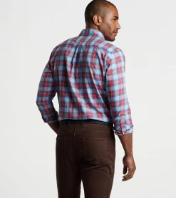 Fashion Peter Millar Alton Cotton Sport Shirt Cottage Blue