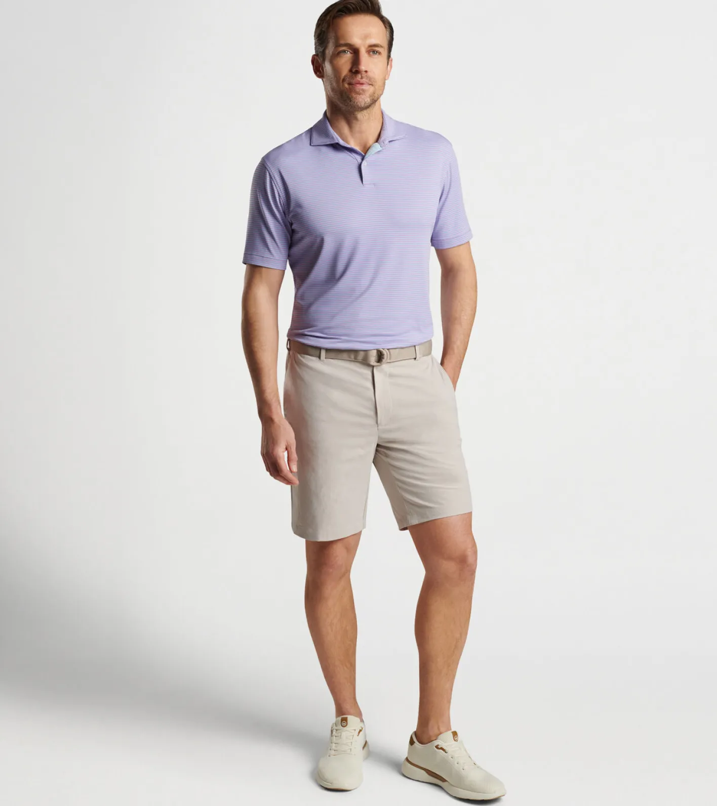 Clearance Peter Millar Ambrose Performance Jersey Polo Khaki