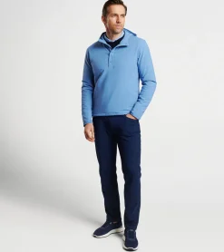 Clearance Peter Millar Approach Insulated Half-Snap Hoodie Navy