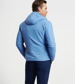Clearance Peter Millar Approach Insulated Half-Snap Hoodie Navy