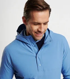 Clearance Peter Millar Approach Insulated Half-Snap Hoodie Navy