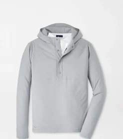 Clearance Peter Millar Approach Insulated Half-Snap Hoodie Gale Grey