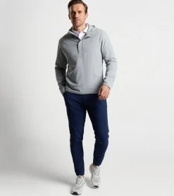 Clearance Peter Millar Approach Insulated Half-Snap Hoodie Gale Grey