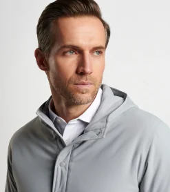 Clearance Peter Millar Approach Insulated Half-Snap Hoodie Gale Grey