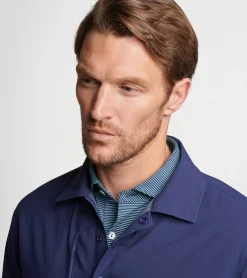 Discount Peter Millar Approach Insulated Snap Shirt Navy