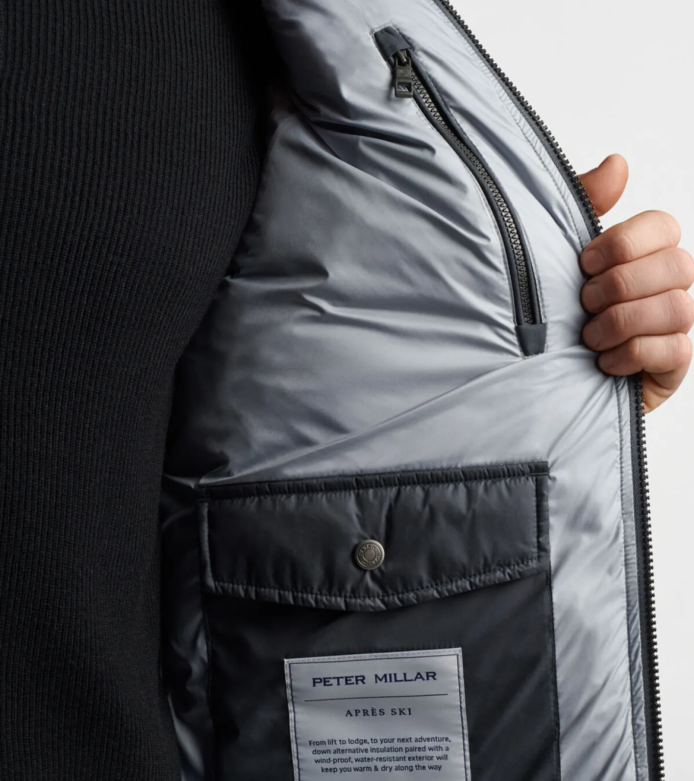 Best Peter Millar Après Ski Vest IRON REFLECTIVE