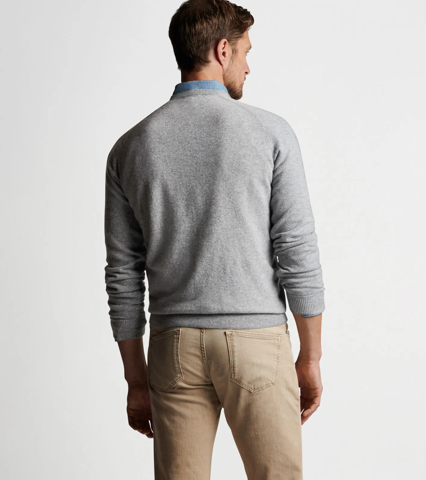 Sale Peter Millar Artisan Crafted Cashmere Flex Crew Gale Grey