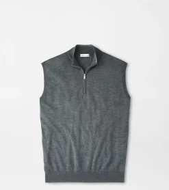 Hot Peter Millar Autumn Crest Quarter-Zip Vest Charcoal