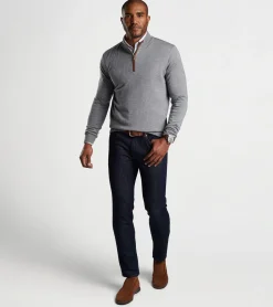 Best Peter Millar Autumn Crest Suede Trim Quarter-Zip Black