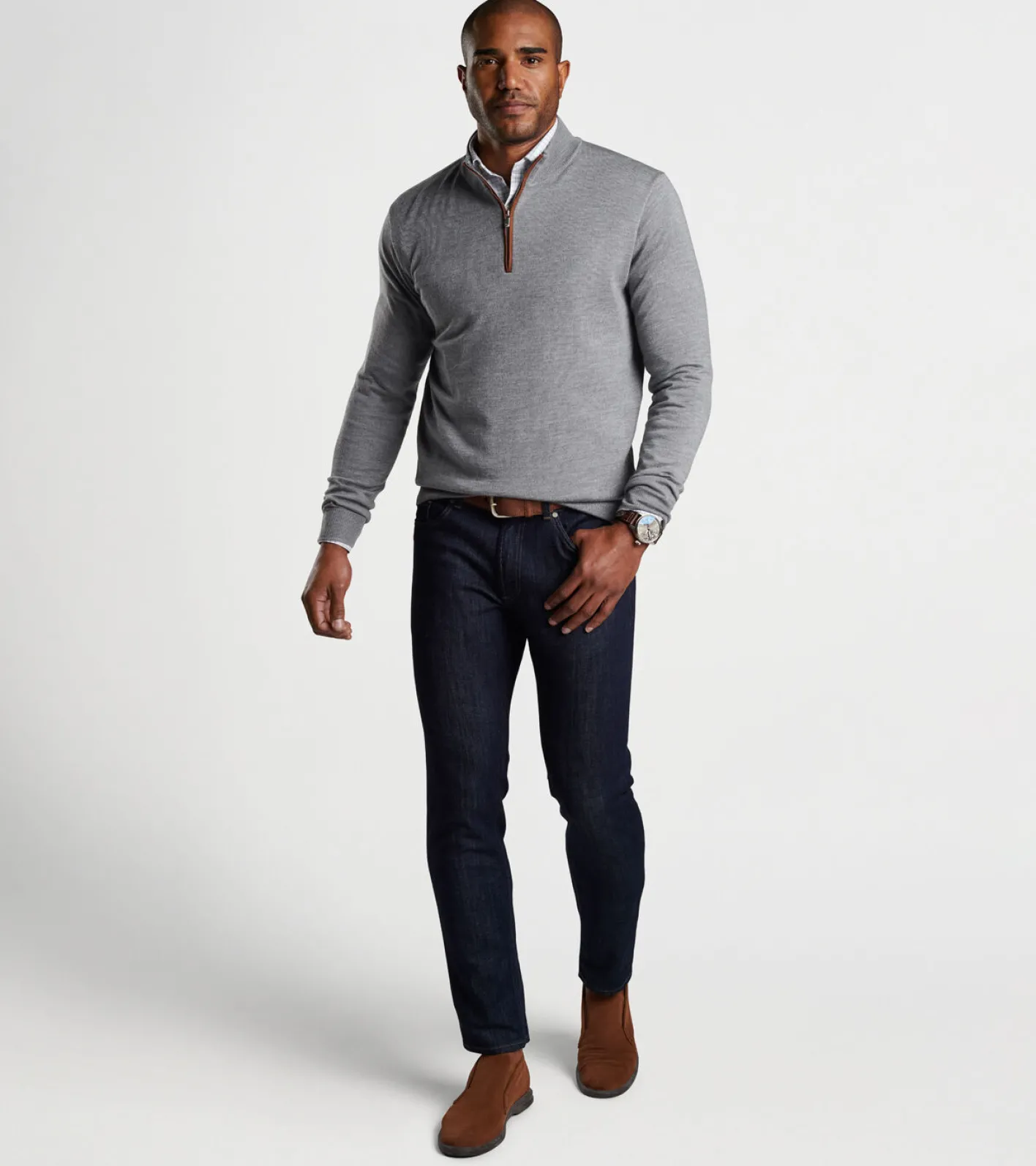 Best Peter Millar Autumn Crest Suede Trim Quarter-Zip Black