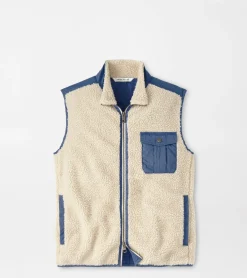 Fashion Peter Millar Autumn Pile Fleece Vest Sandstone
