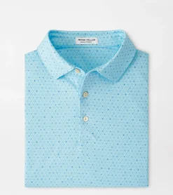 New Peter Millar Avon Performance Jersey Polo Celeste