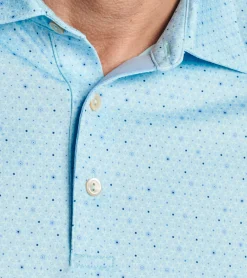 New Peter Millar Avon Performance Jersey Polo Celeste