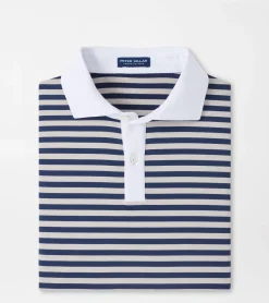 New Peter Millar Bass Performance Jersey Polo British Grey