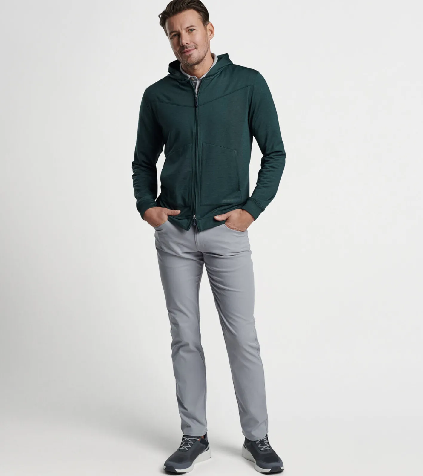 Sale Peter Millar Beaumont Performance Full-Zip Hoodie BALSAM