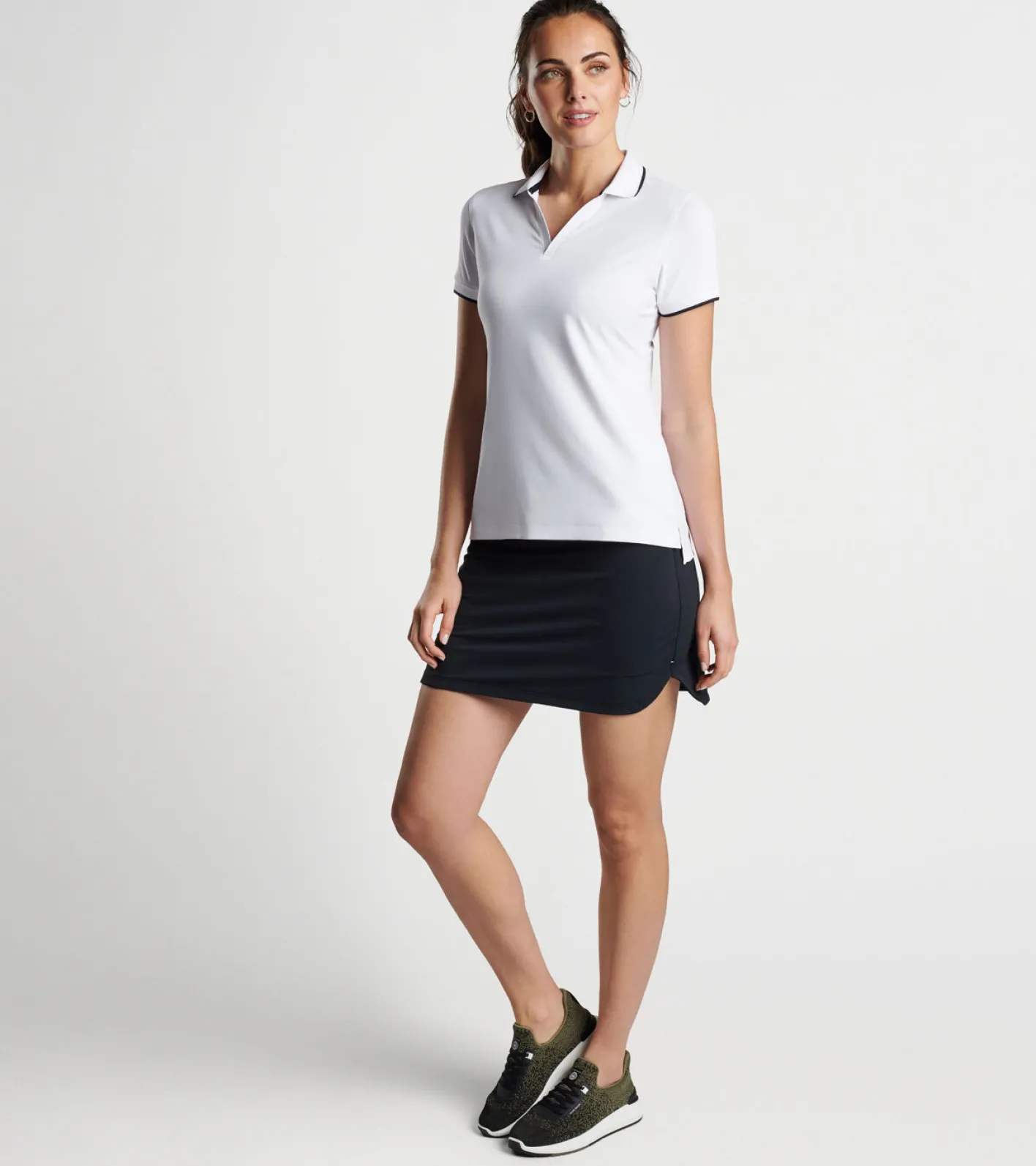 Hot Peter Millar Betty Drop-V Polo STORM/WHITE