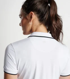 Hot Peter Millar Betty Drop-V Polo STORM/WHITE