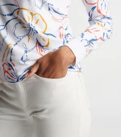 Discount Peter Millar Birdie Multi Floral Sport Sweatshirt White