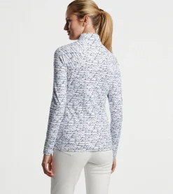 New Peter Millar Birdie Print Raglan Sleeve Perth Layer White