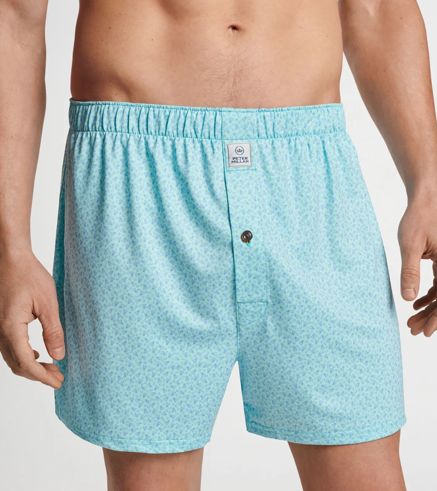 New Peter Millar Birdie Time Performance Boxer Short CABANA BLUE