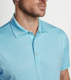 Fashion Peter Millar Birdie Time Performance Jersey Polo CABANA BLUE