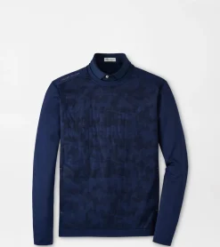 Fashion Peter Millar Bond Elite Brushstroke Camo Crewneck Navy