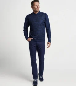 Fashion Peter Millar Bond Elite Brushstroke Camo Crewneck Navy
