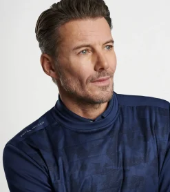 Fashion Peter Millar Bond Elite Brushstroke Camo Crewneck Navy