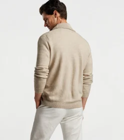 Outlet Peter Millar Boothbay Shawl Cardigan Sweater Khaki