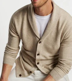 Outlet Peter Millar Boothbay Shawl Cardigan Sweater Khaki