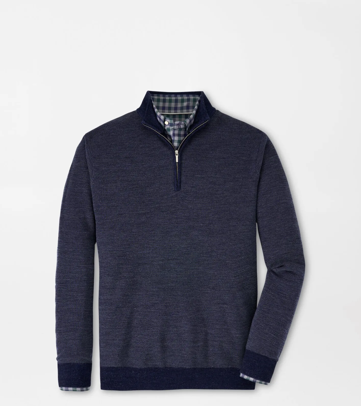 New Peter Millar Breaker Birdseye Quarter-Zip BALSAM