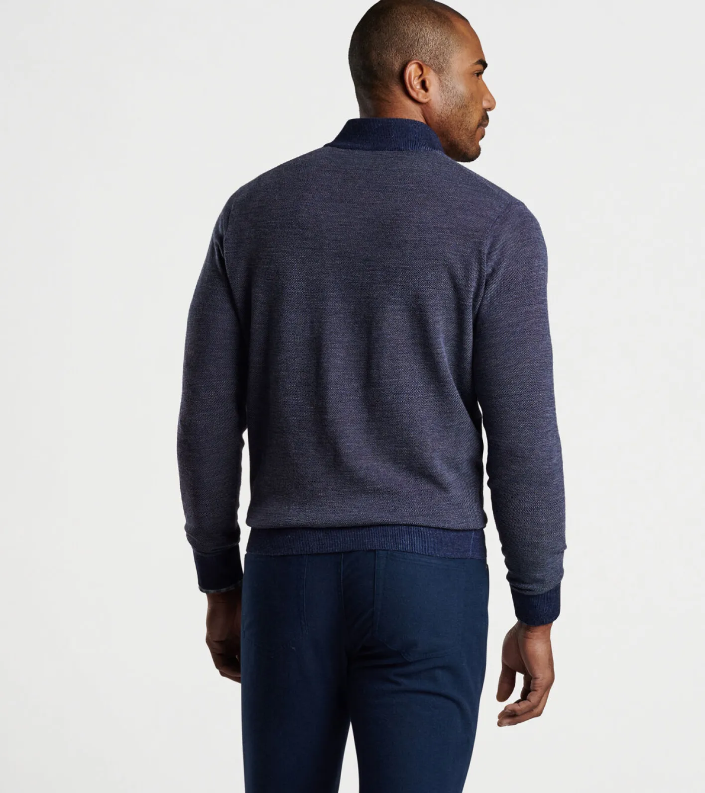 New Peter Millar Breaker Birdseye Quarter-Zip BALSAM