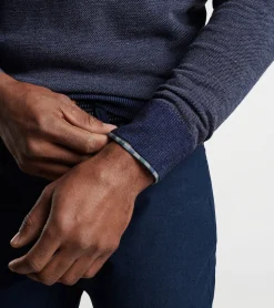 New Peter Millar Breaker Birdseye Quarter-Zip BALSAM