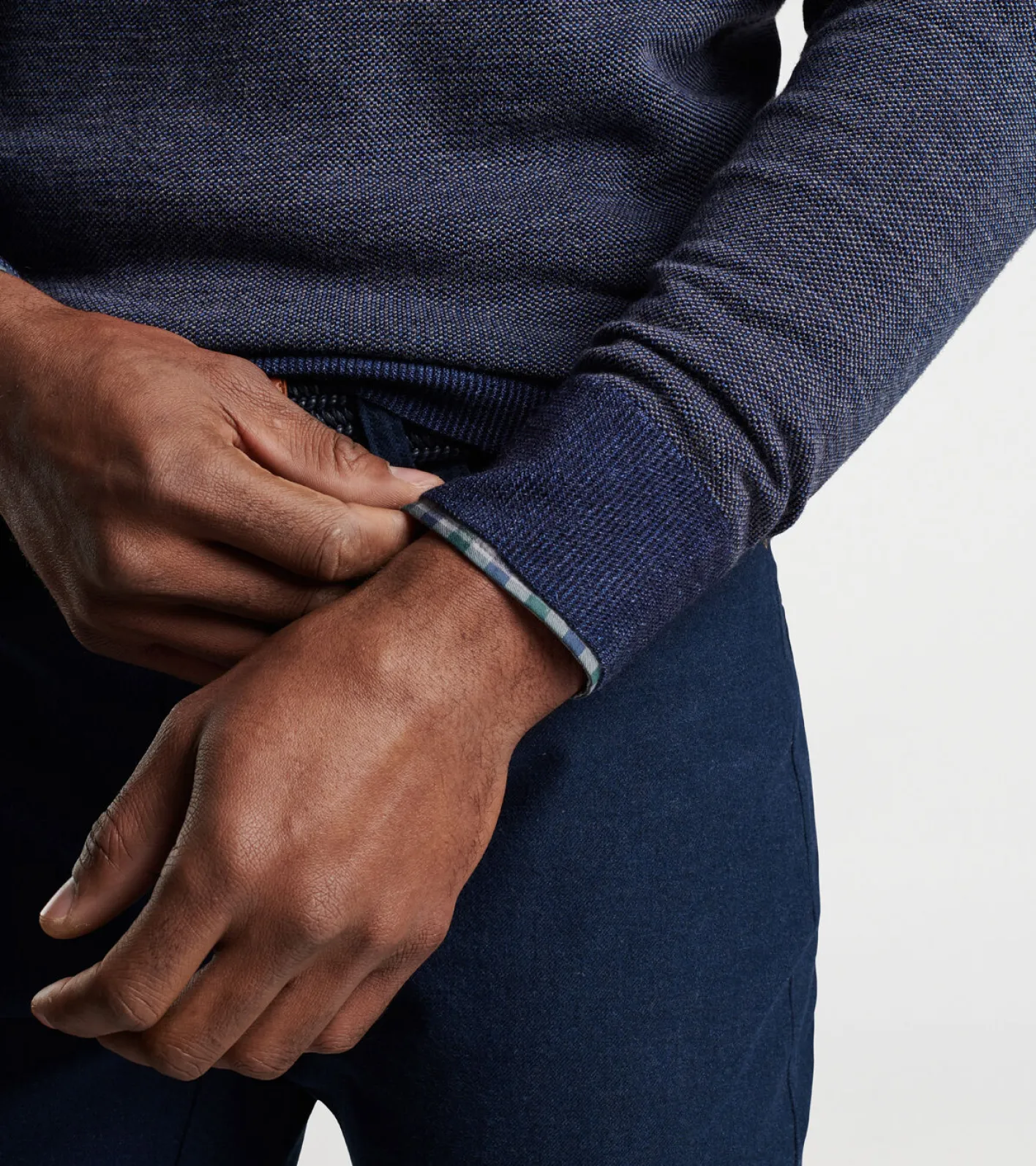 New Peter Millar Breaker Birdseye Quarter-Zip BALSAM