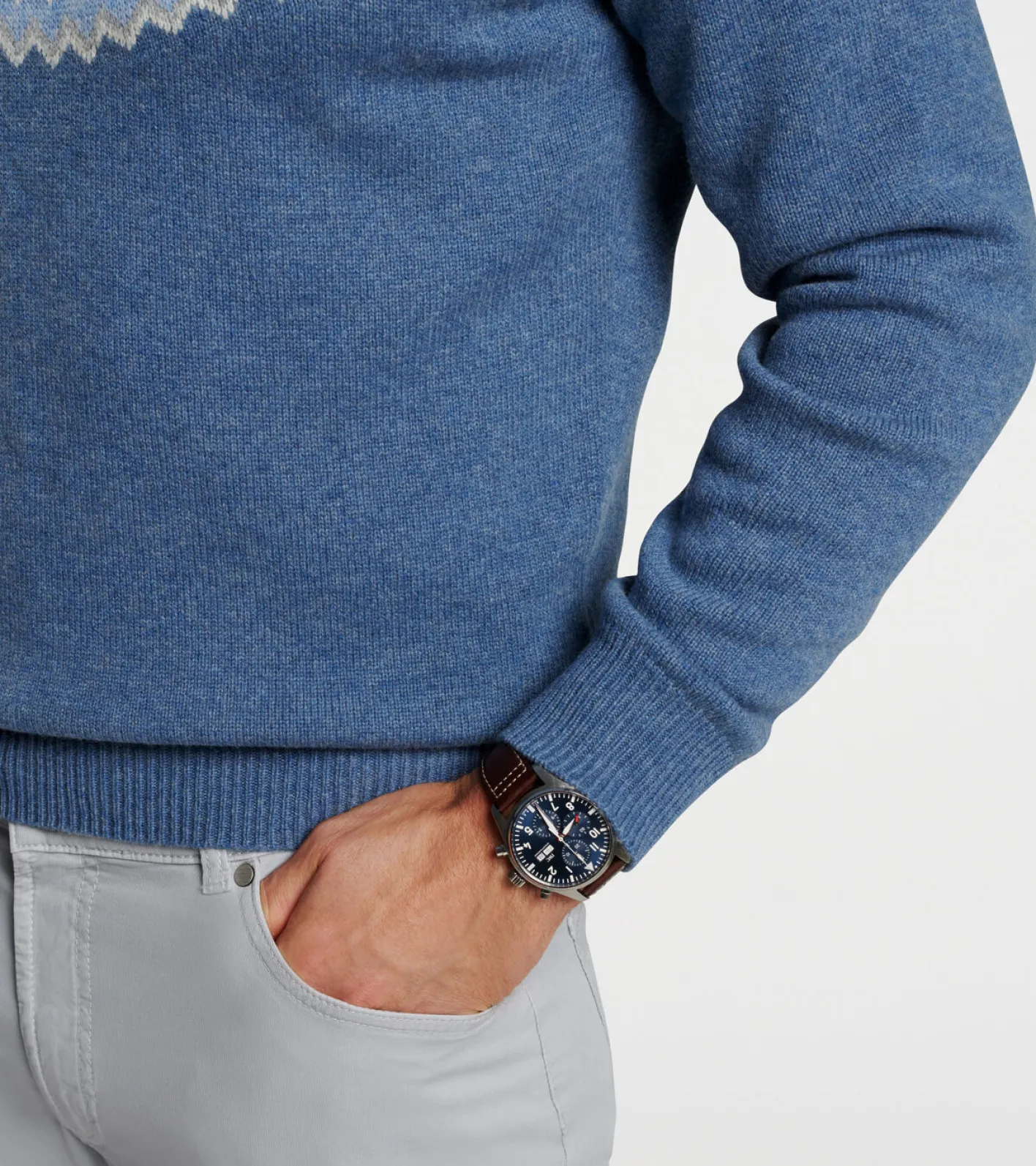 Clearance Peter Millar Brunhall Fair Isle Crew Vintage Indigo