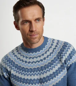 Clearance Peter Millar Brunhall Fair Isle Crew Vintage Indigo