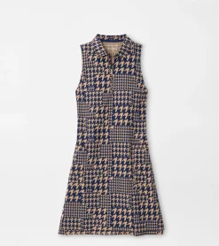 Fashion Peter Millar Carner Houndstooth Print Sport Dress Camel