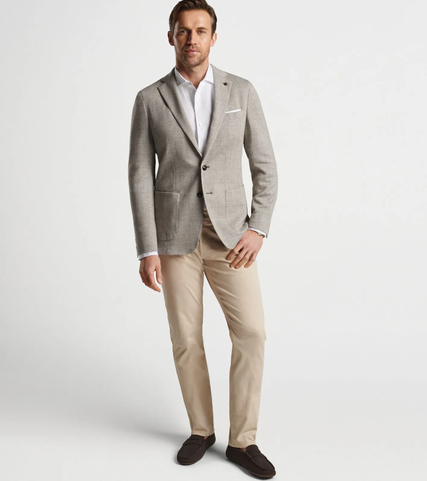 Online Peter Millar Carova Jersey Houndstooth Soft Jacket ICED CHAI