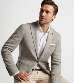 Online Peter Millar Carova Jersey Houndstooth Soft Jacket ICED CHAI