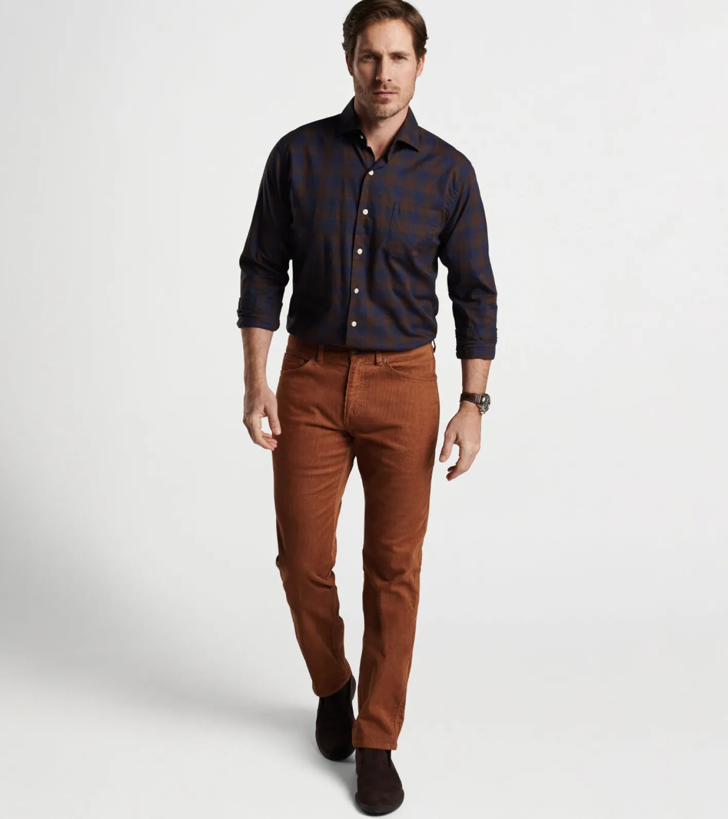 New Peter Millar Carr Cotton Sport Shirt Navy