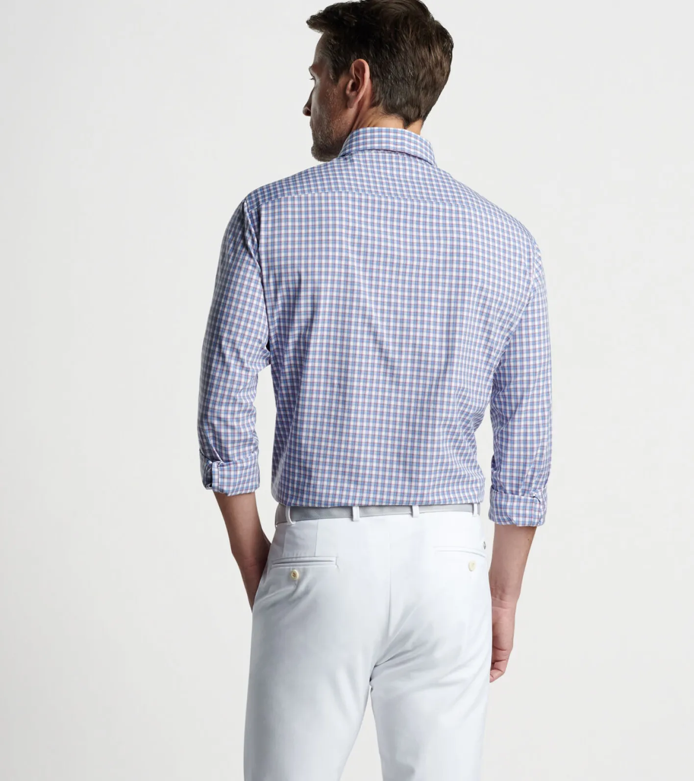 Sale Peter Millar Cole Performance Poplin Sport Shirt Regatta Blue