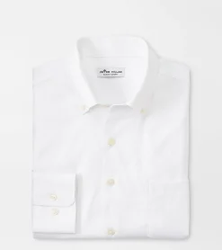 Sale Peter Millar Collins Performance Oxford Sport Shirt White