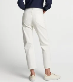 Discount Peter Millar Crawford High Rise Straight Crop Jean ECRU