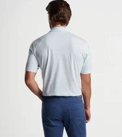 Discount Peter Millar Crown Comfort Cotton Polo Range Stripe Cottage Blue