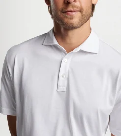 New Peter Millar Crown Comfort Cotton Polo Atlantic Blue