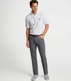 New Peter Millar Crown Seal Solid Performance Jersey Polo Navy